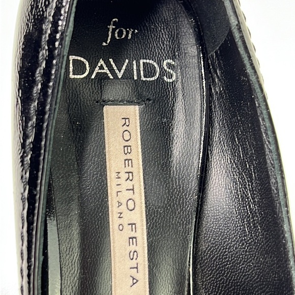 Roberto Festa for David's Black Patent Leather Heeled Loafer  Shoe - Picture 4 of 11